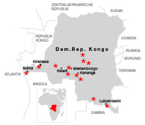 Karte DR Kongo